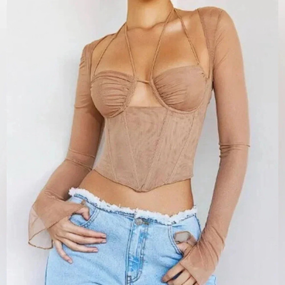 Mistress Rocks | House of CB Sweet corset top Women’s size L + 14/16 tie sheer - Picture 14 of 14